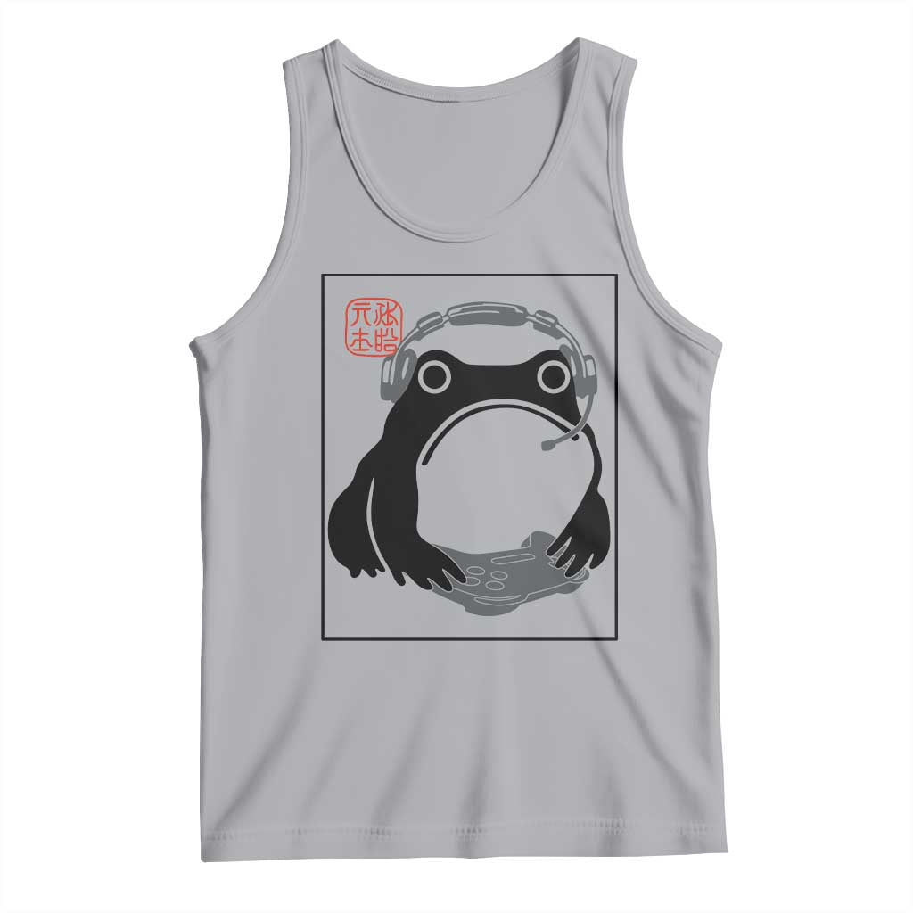 Grumpy Frog Gamer Japanese Ink Painting Tank Top - Wonder Print Shop