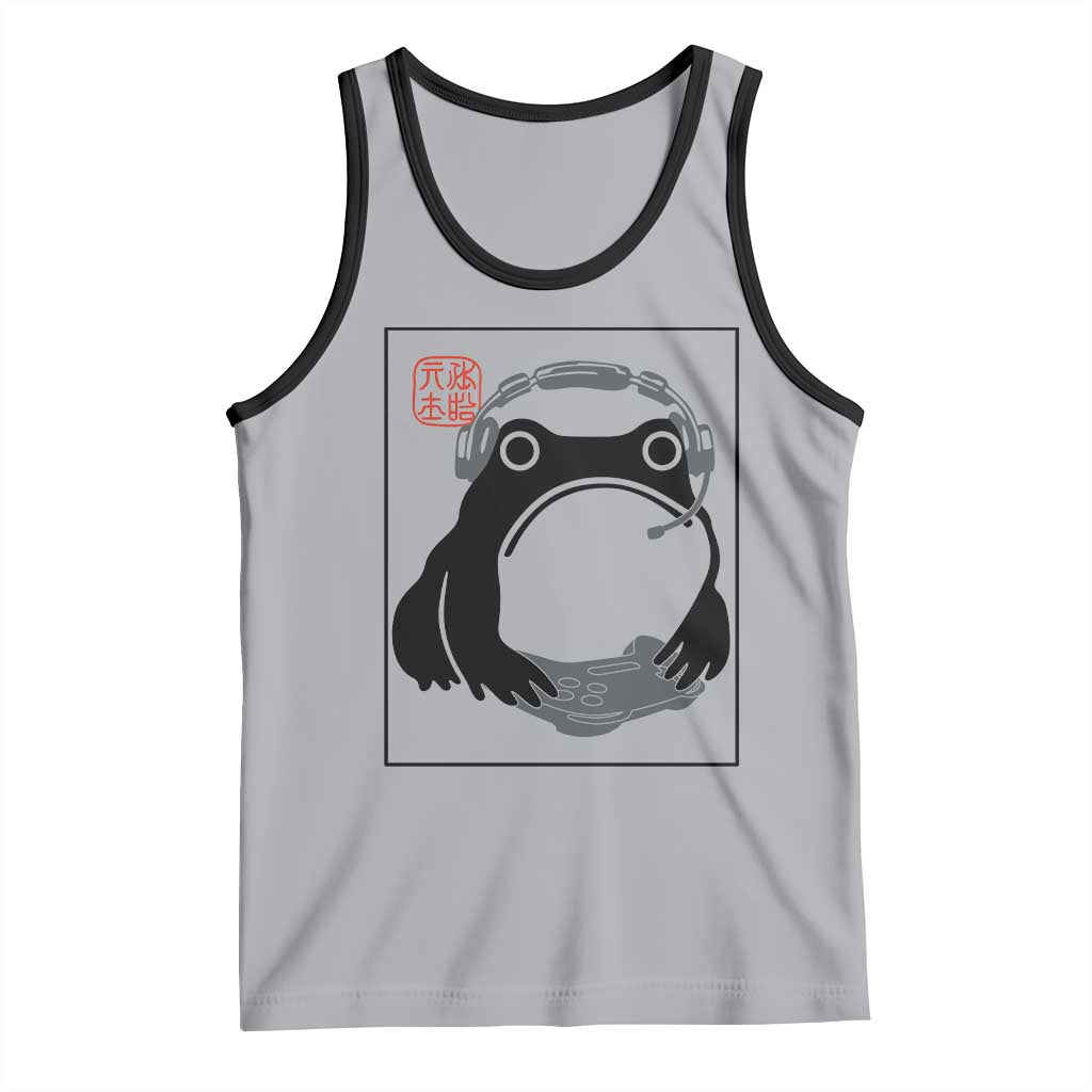 Grumpy Frog Gamer Japanese Ink Painting Tank Top - Wonder Print Shop
