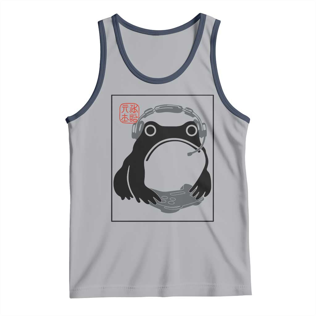 Grumpy Frog Gamer Japanese Ink Painting Tank Top - Wonder Print Shop