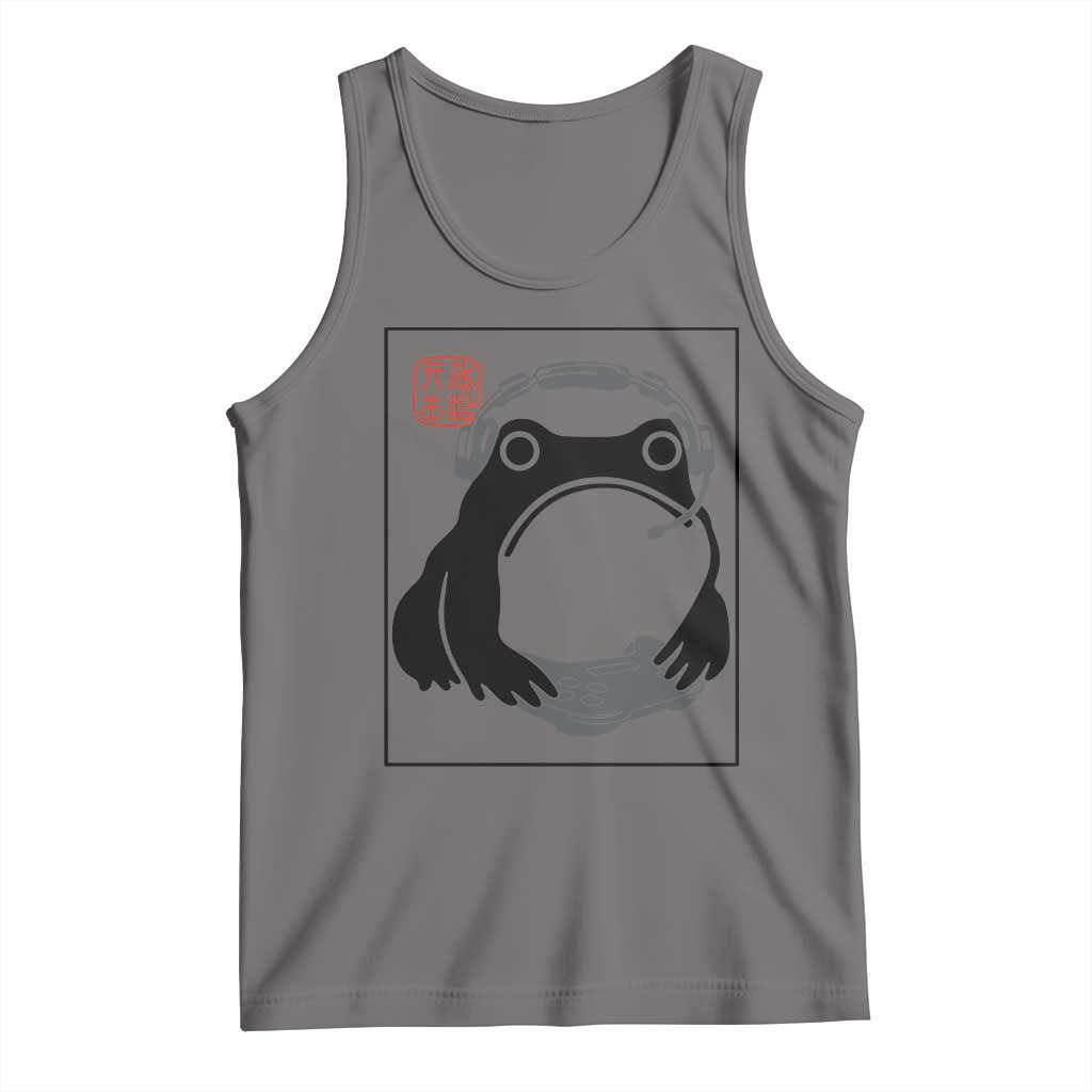 Grumpy Frog Gamer Japanese Ink Painting Tank Top - Wonder Print Shop
