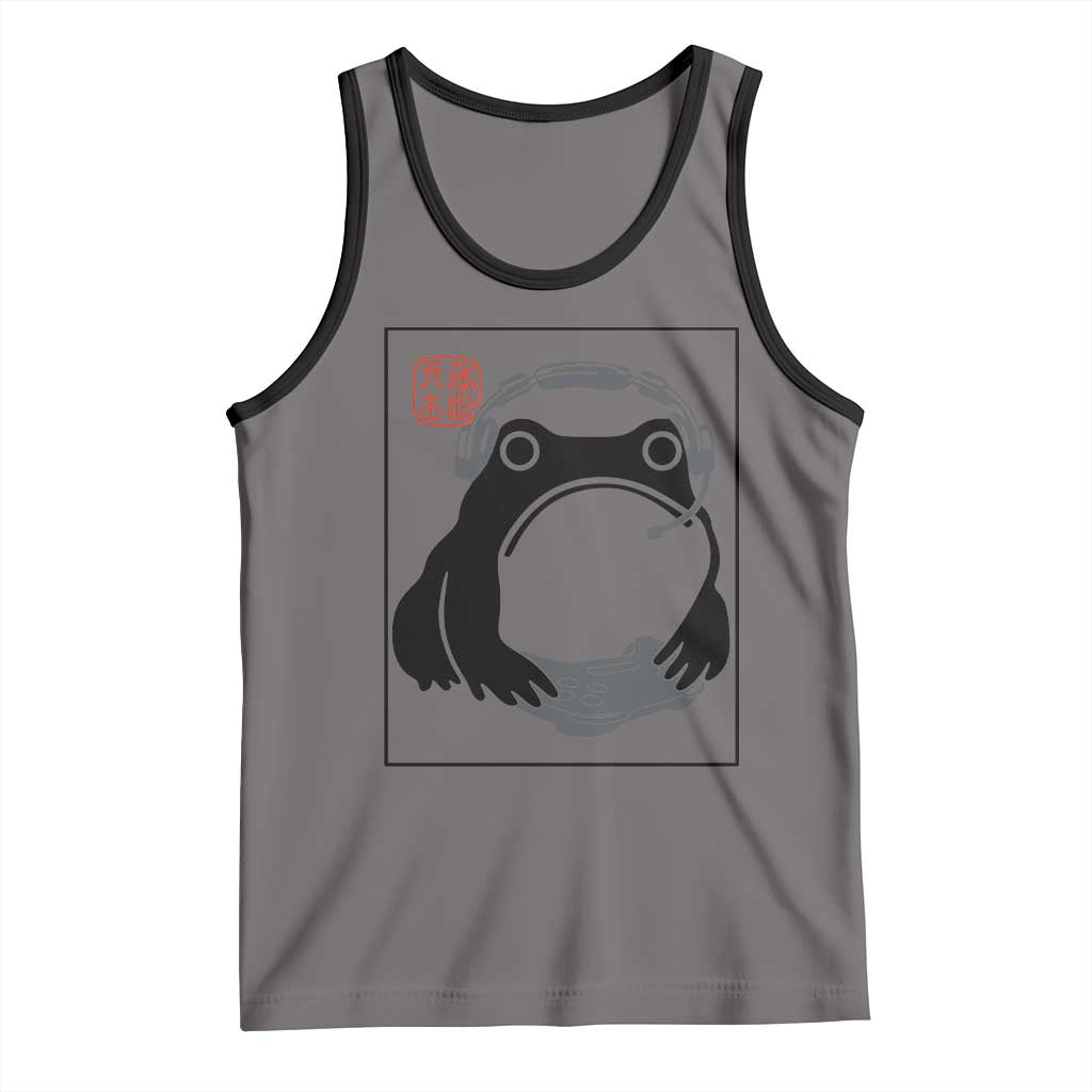 Grumpy Frog Gamer Japanese Ink Painting Tank Top - Wonder Print Shop