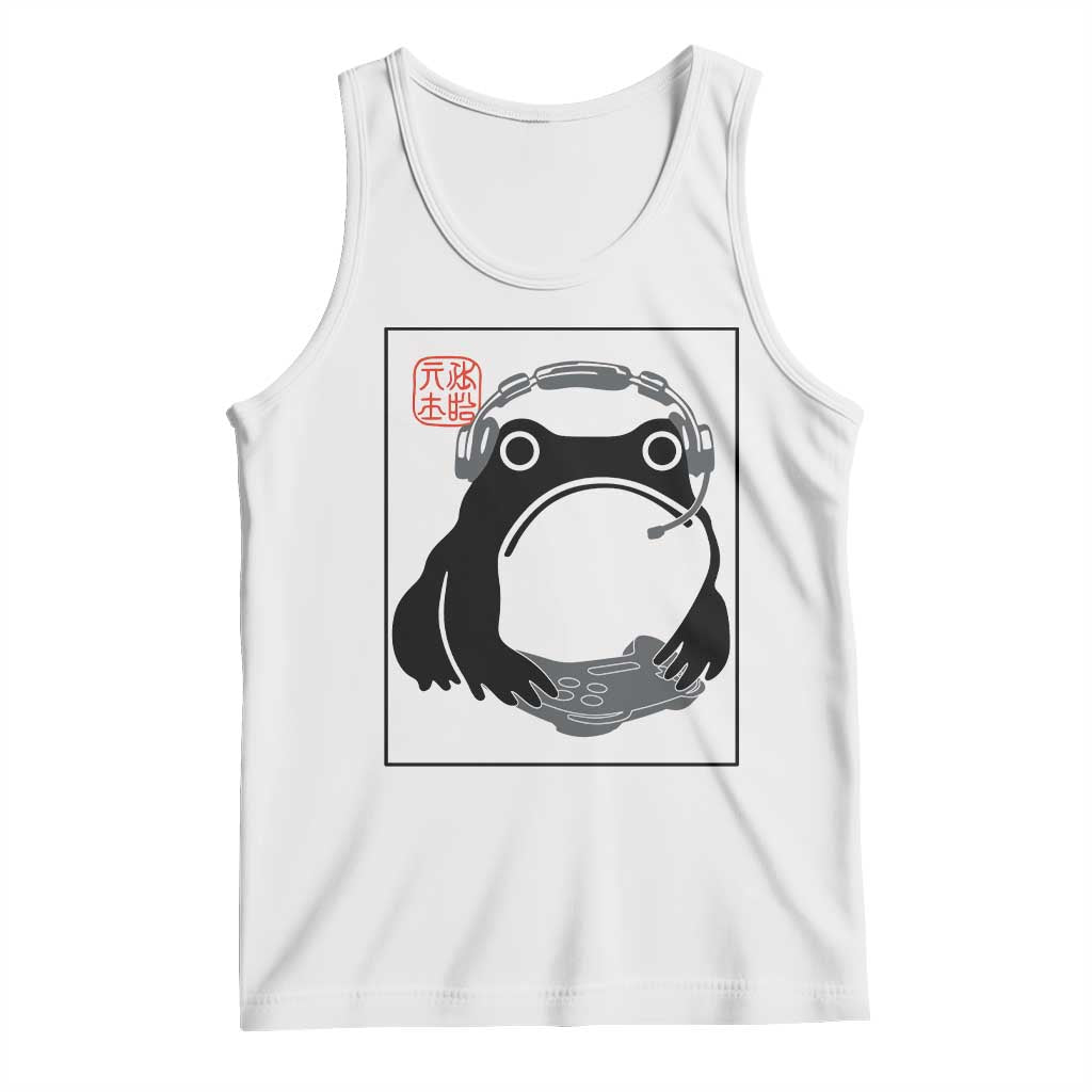 Grumpy Frog Gamer Japanese Ink Painting Tank Top - Wonder Print Shop