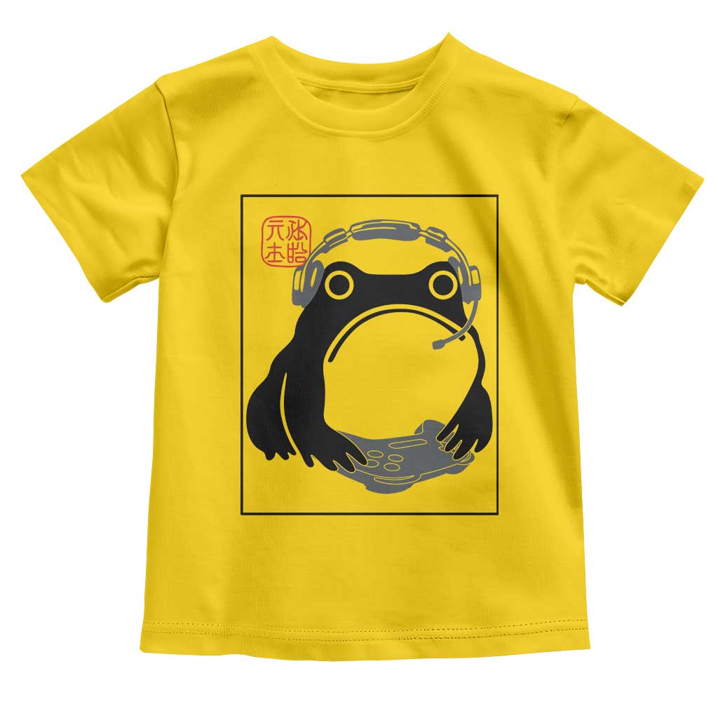 Grumpy Frog Gamer Japanese Ink Painting Toddler T Shirt - Wonder Print Shop