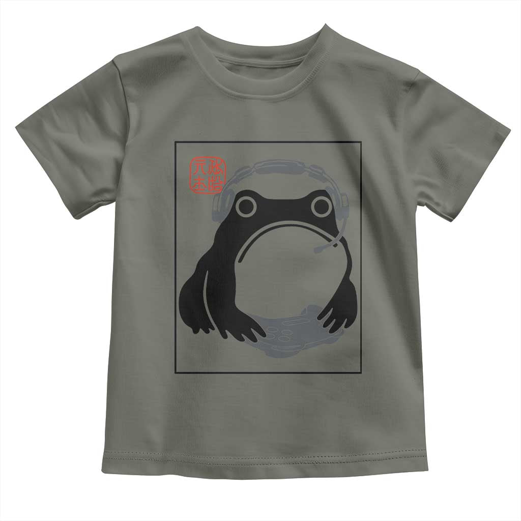 Grumpy Frog Gamer Japanese Ink Painting Toddler T Shirt - Wonder Print Shop