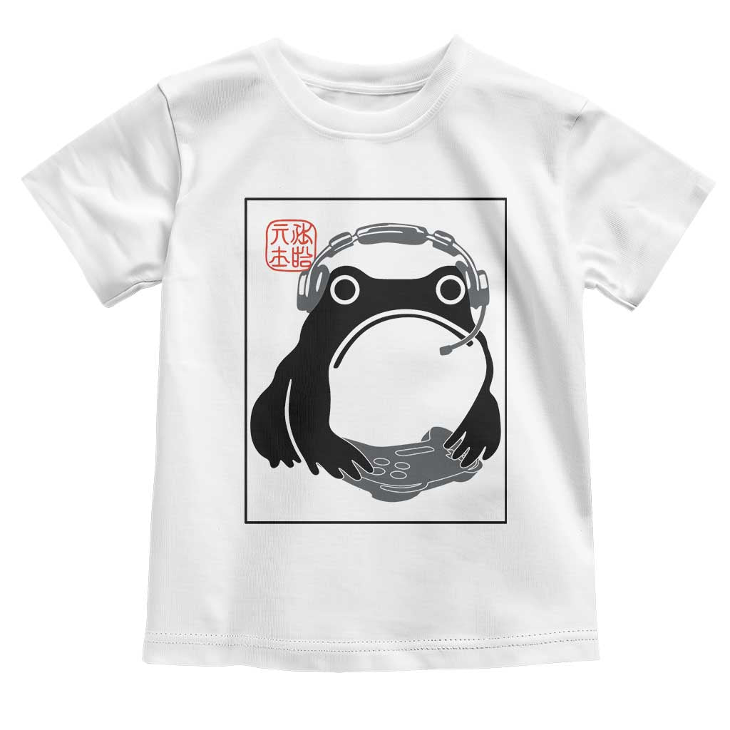 Grumpy Frog Gamer Japanese Ink Painting Toddler T Shirt - Wonder Print Shop