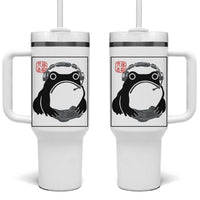 Grumpy Frog Gamer Japanese Ink Painting Tumbler With Handle