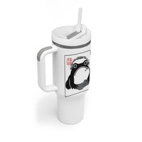 Grumpy Frog Gamer Japanese Ink Painting Tumbler With Handle