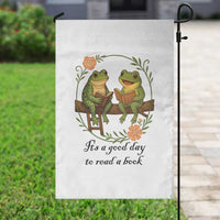 It Is A Good Day To Read A Book Garden Flag Frog Book Lover - Wonder Print Shop
