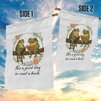 It Is A Good Day To Read A Book Garden Flag Frog Book Lover - Wonder Print Shop