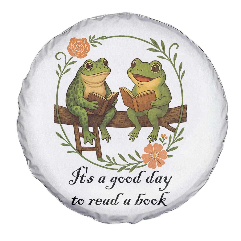 It Is A Good Day To Read A Book Spare Tire Cover Frog Book Lover - Wonder Print Shop