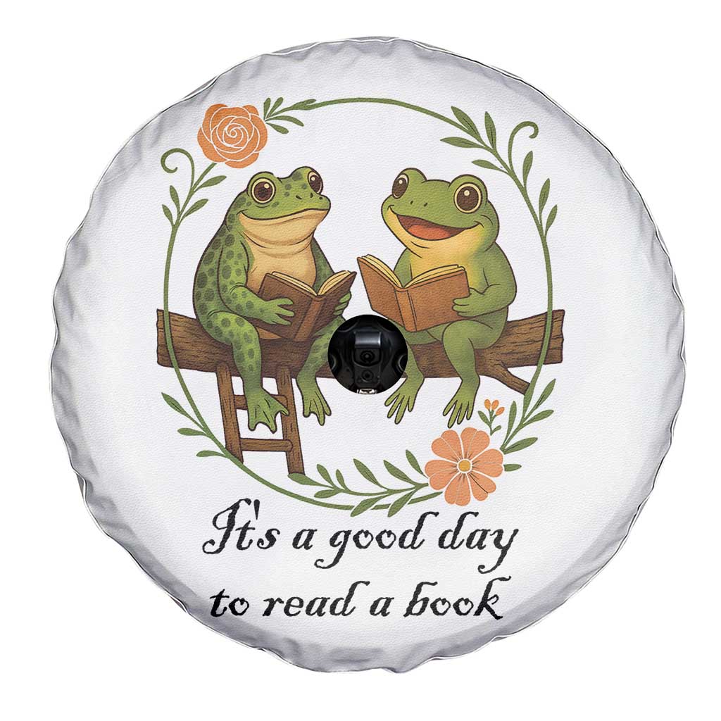 It Is A Good Day To Read A Book Spare Tire Cover Frog Book Lover - Wonder Print Shop