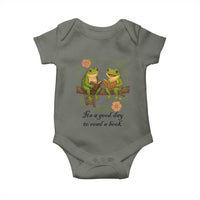 It Is A Good Day To Read A Book Baby Onesie Frog Book Lover - Wonder Print Shop
