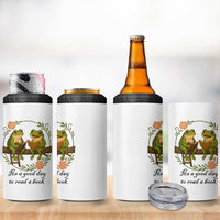 It Is A Good Day To Read A Book 4 in 1 Can Cooler Tumbler Frog Book Lover