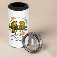 It Is A Good Day To Read A Book 4 in 1 Can Cooler Tumbler Frog Book Lover