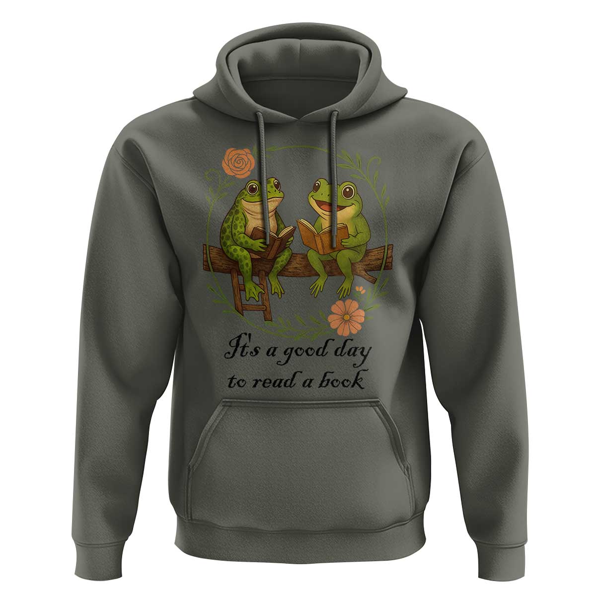 It Is A Good Day To Read A Book Hoodie Frog Book Lover - Wonder Print Shop
