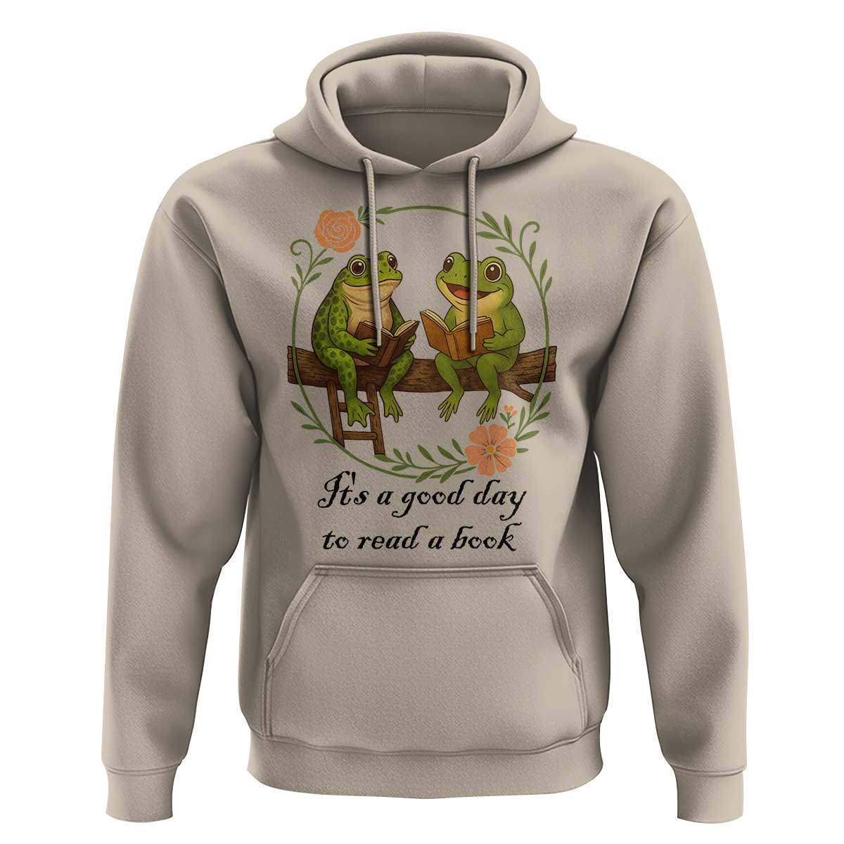 It Is A Good Day To Read A Book Hoodie Frog Book Lover - Wonder Print Shop
