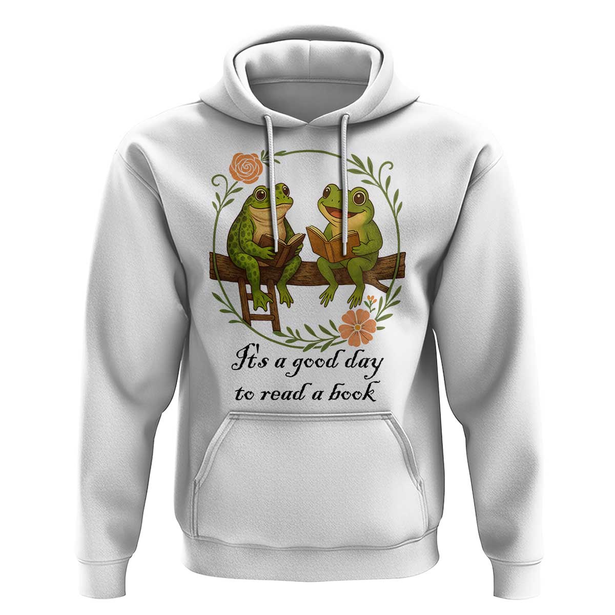It Is A Good Day To Read A Book Hoodie Frog Book Lover - Wonder Print Shop