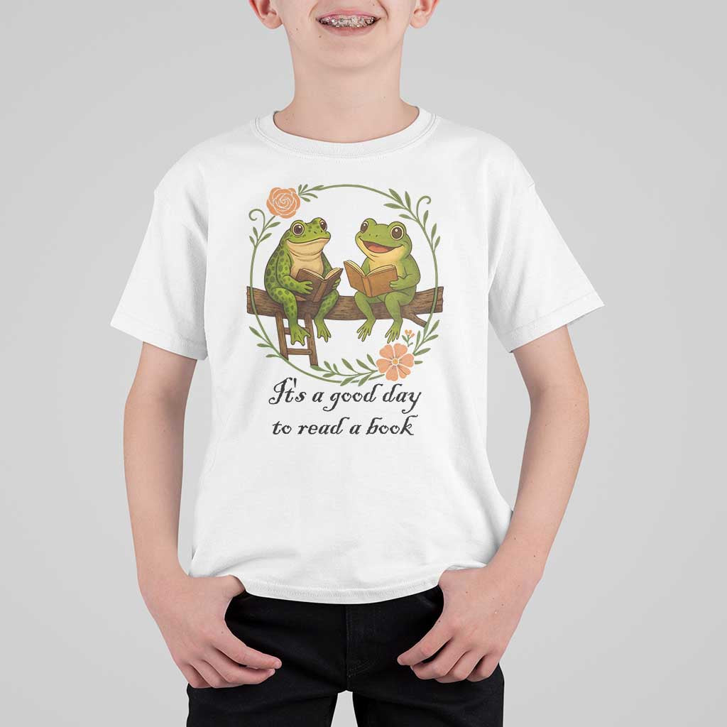 It Is A Good Day To Read A Book T Shirt For Kid Frog Book Lover - Wonder Print Shop