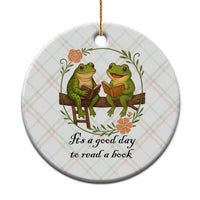 It Is A Good Day To Read A Book Ceramic Ornament Frog Book Lover - Wonder Print Shop