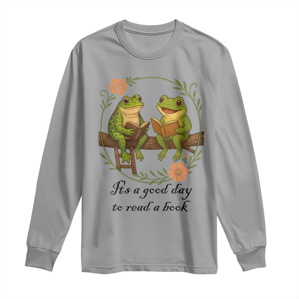 It Is A Good Day To Read A Book Long Sleeve Shirt Frog Book Lover - Wonder Print Shop