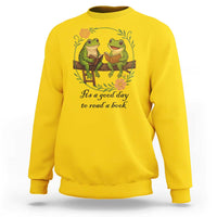 It Is A Good Day To Read A Book Sweatshirt Frog Book Lover - Wonder Print Shop