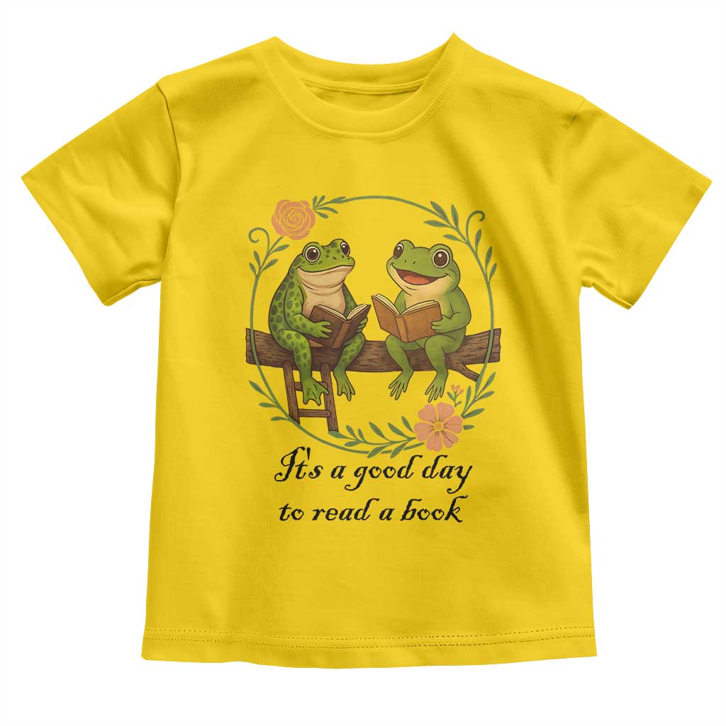 It Is A Good Day To Read A Book Toddler T Shirt Frog Book Lover - Wonder Print Shop