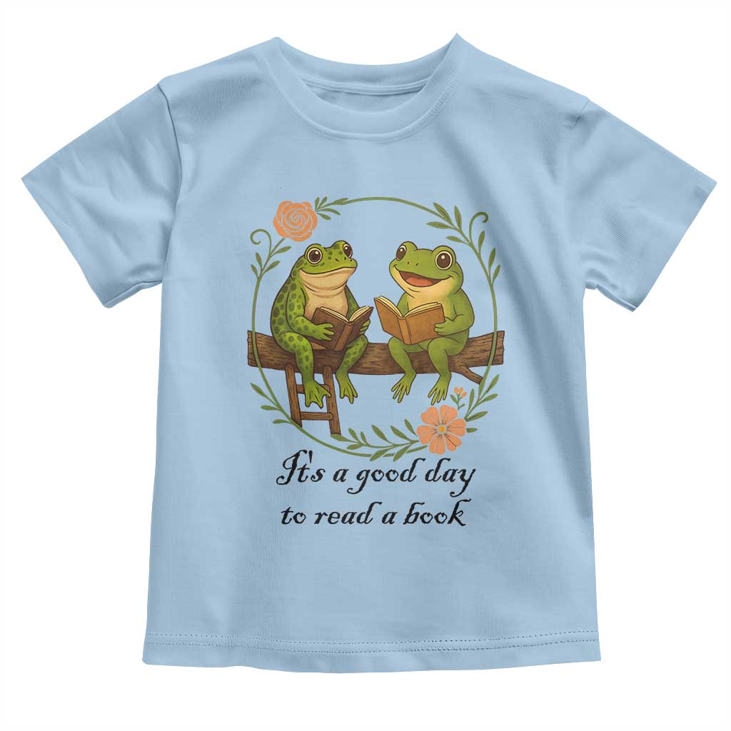 It Is A Good Day To Read A Book Toddler T Shirt Frog Book Lover - Wonder Print Shop
