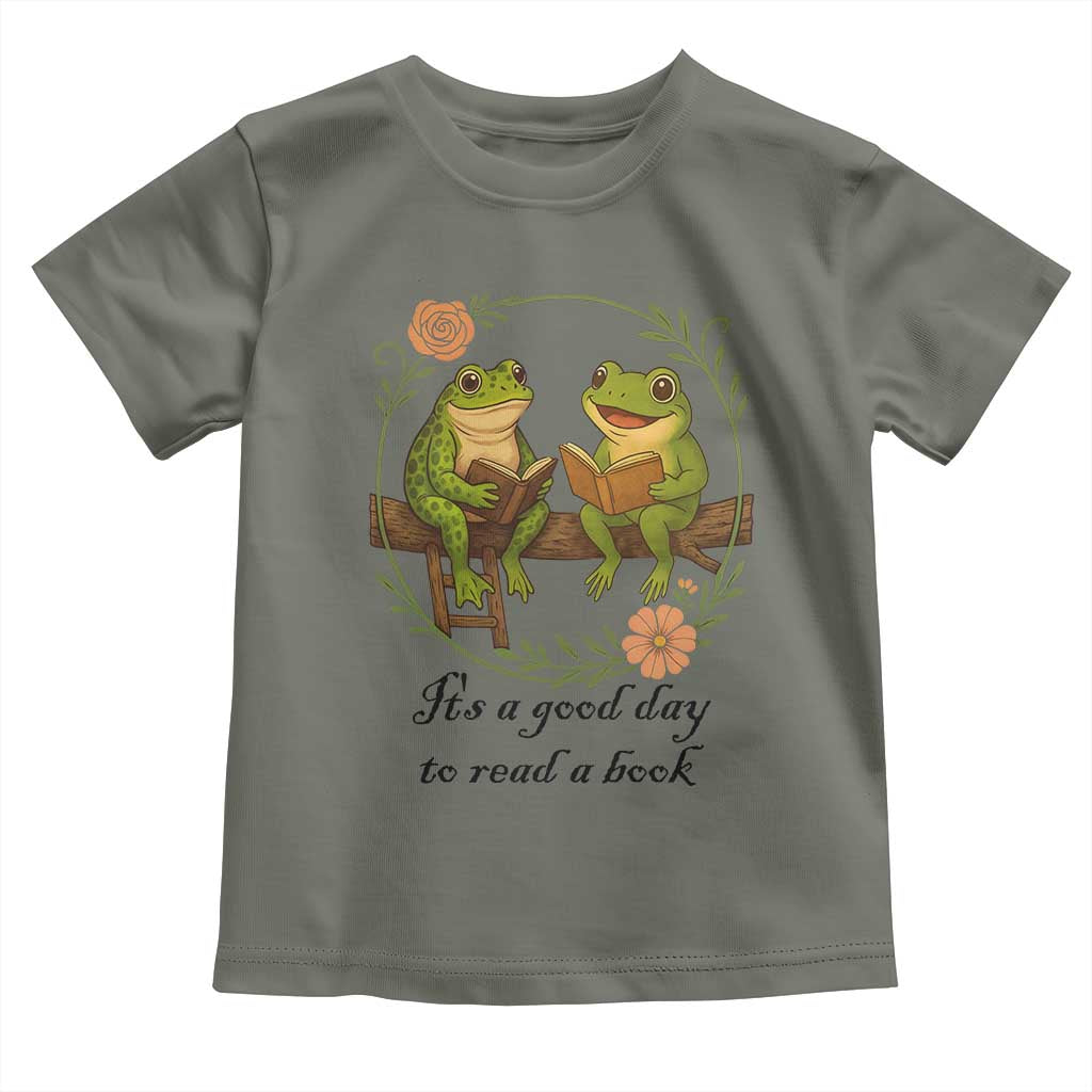 It Is A Good Day To Read A Book Toddler T Shirt Frog Book Lover - Wonder Print Shop
