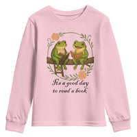 It Is A Good Day To Read A Book Youth Sweatshirt Frog Book Lover - Wonder Print Shop