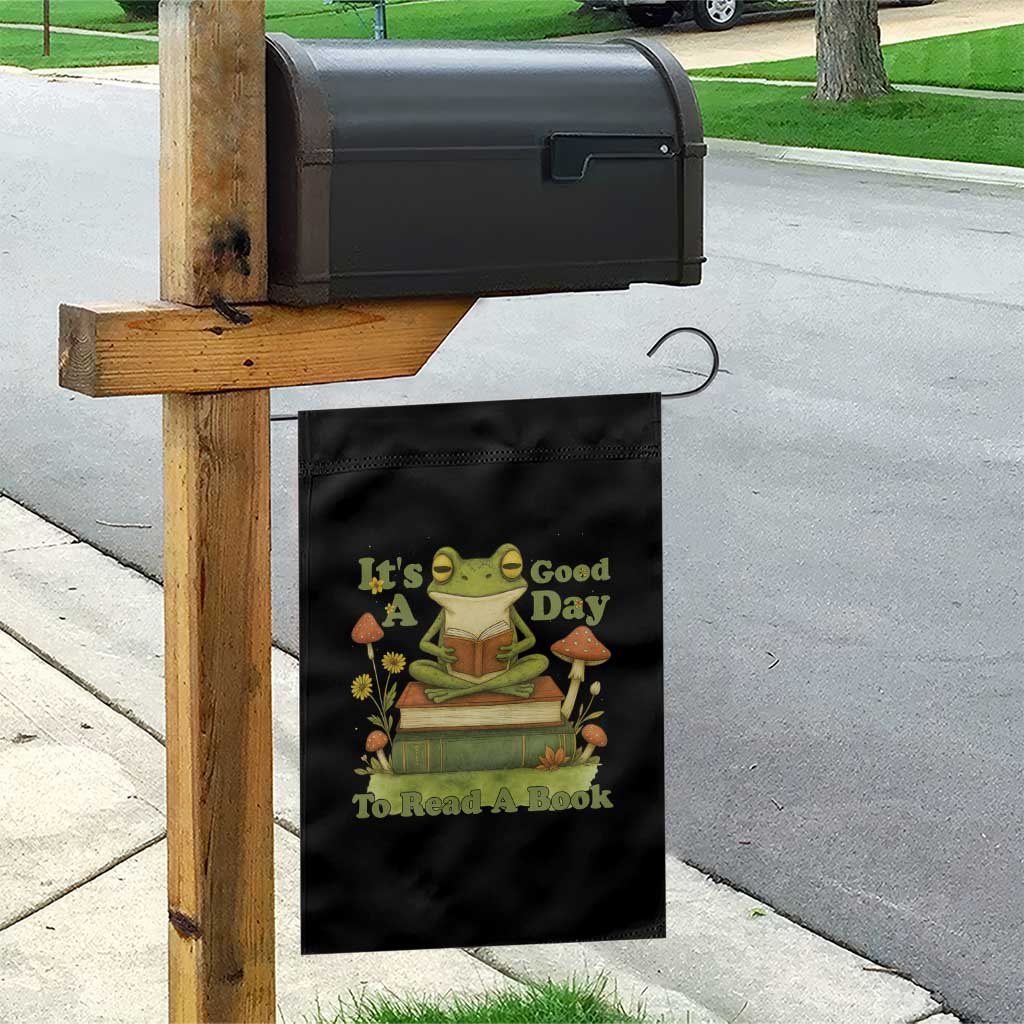 It Is A Good Day To Read A Book Garden Flag Funny Frog Reading - Wonder Print Shop