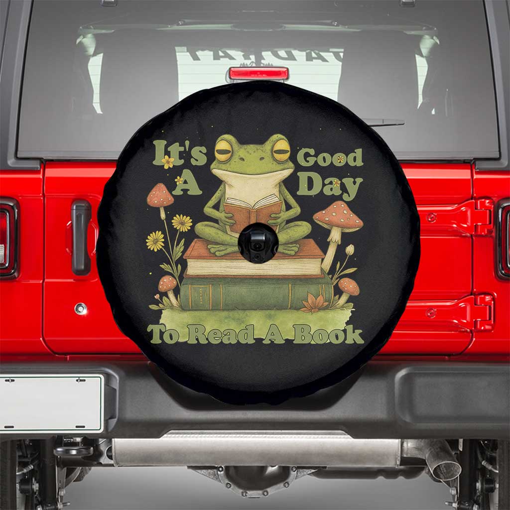 It Is A Good Day To Read A Book Spare Tire Cover Funny Frog Reading - Wonder Print Shop