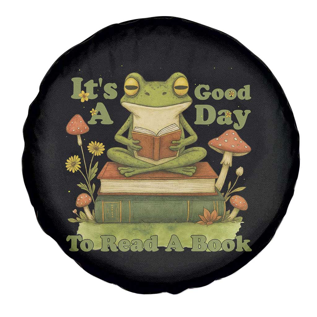 It Is A Good Day To Read A Book Spare Tire Cover Funny Frog Reading - Wonder Print Shop