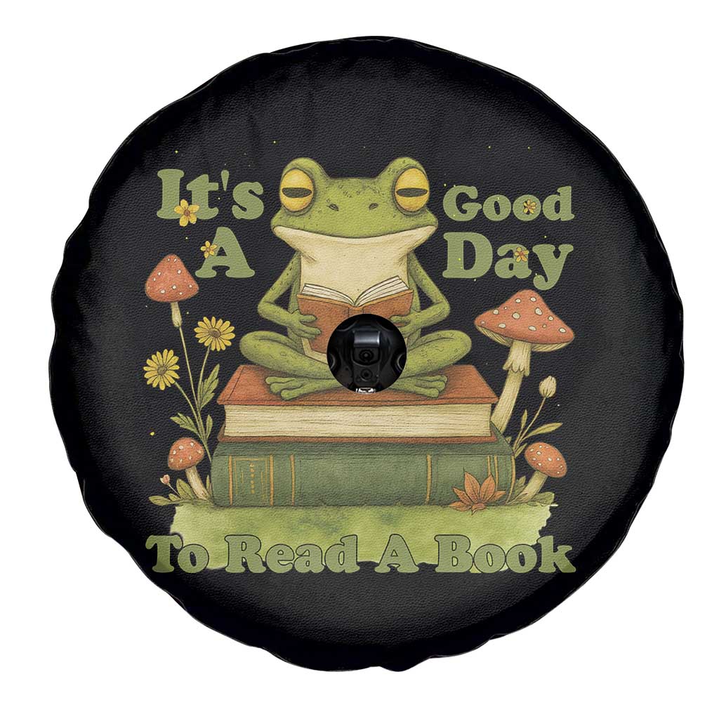 It Is A Good Day To Read A Book Spare Tire Cover Funny Frog Reading - Wonder Print Shop