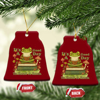 It Is A Good Day To Read A Book Ceramic Ornament Funny Frog Reading - Wonder Print Shop