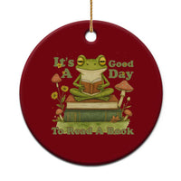 It Is A Good Day To Read A Book Ceramic Ornament Funny Frog Reading - Wonder Print Shop