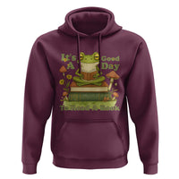 It Is A Good Day To Read A Book Hoodie Funny Frog Reading - Wonder Print Shop