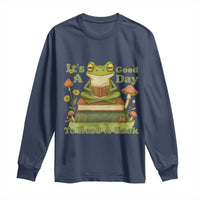 It Is A Good Day To Read A Book Long Sleeve Shirt Funny Frog Reading - Wonder Print Shop