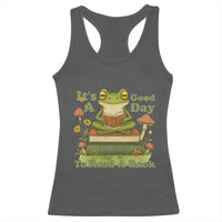 It Is A Good Day To Read A Book Racerback Tank Top Funny Frog Reading - Wonder Print Shop