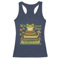 It Is A Good Day To Read A Book Racerback Tank Top Funny Frog Reading - Wonder Print Shop