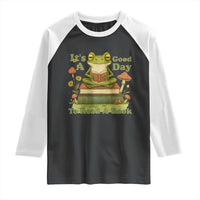 It Is A Good Day To Read A Book Raglan Shirt Funny Frog Reading - Wonder Print Shop