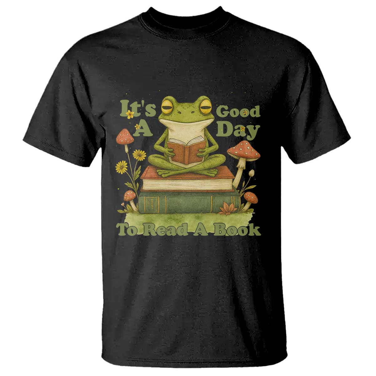 It Is A Good Day To Read A Book T Shirt Funny Frog Reading - Wonder Print Shop