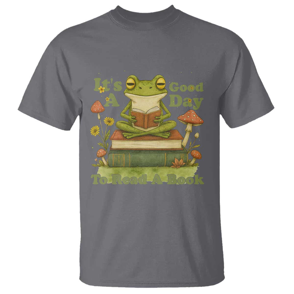 It Is A Good Day To Read A Book T Shirt Funny Frog Reading - Wonder Print Shop