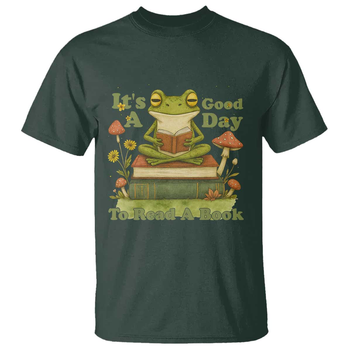 It Is A Good Day To Read A Book T Shirt Funny Frog Reading - Wonder Print Shop
