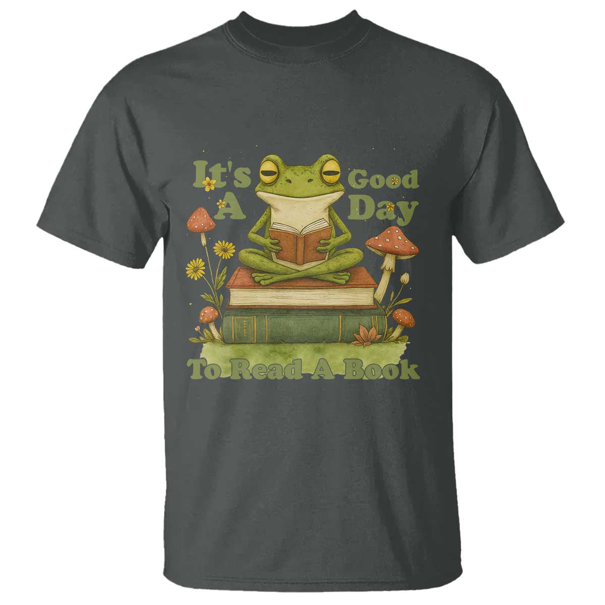 It Is A Good Day To Read A Book T Shirt Funny Frog Reading - Wonder Print Shop