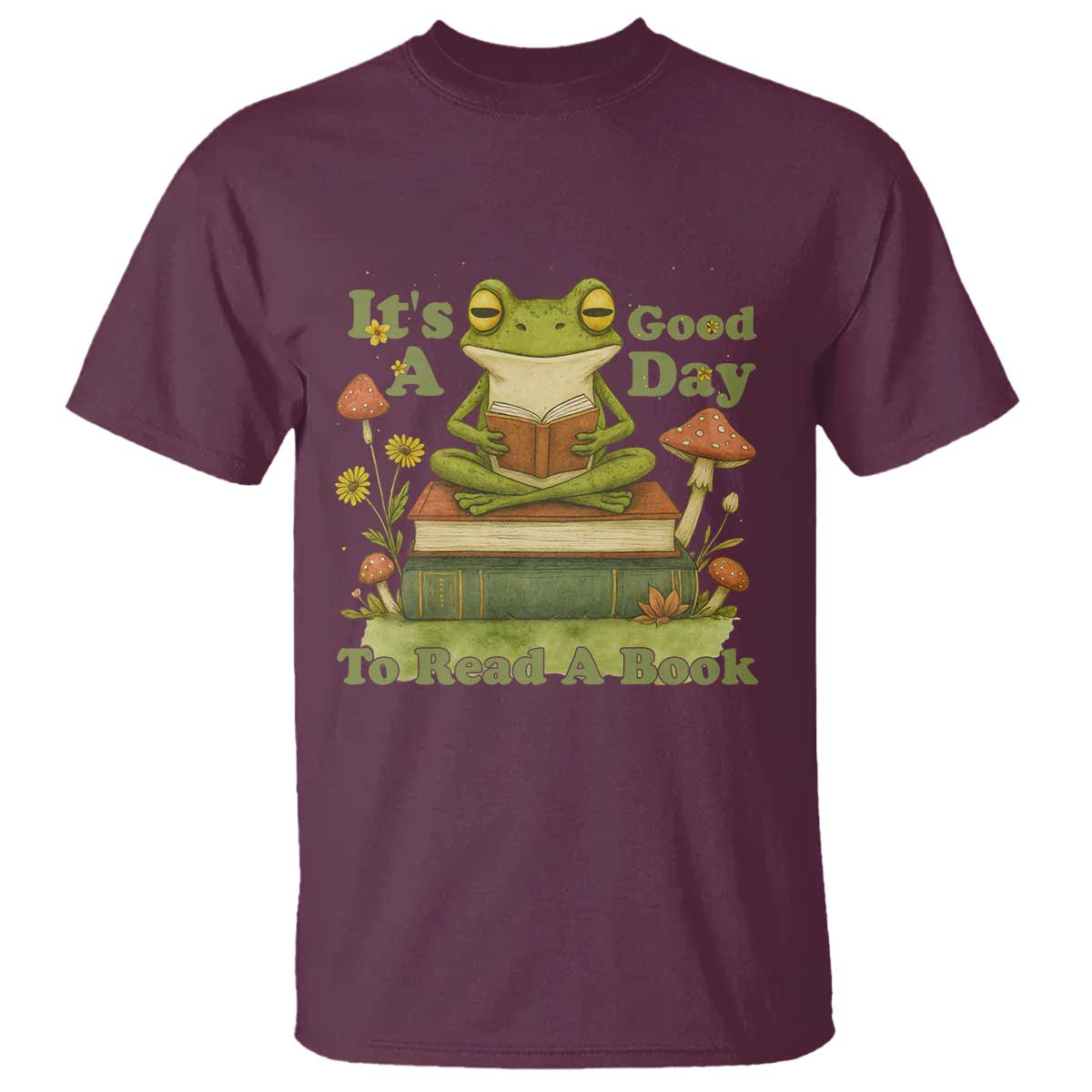 It Is A Good Day To Read A Book T Shirt Funny Frog Reading - Wonder Print Shop
