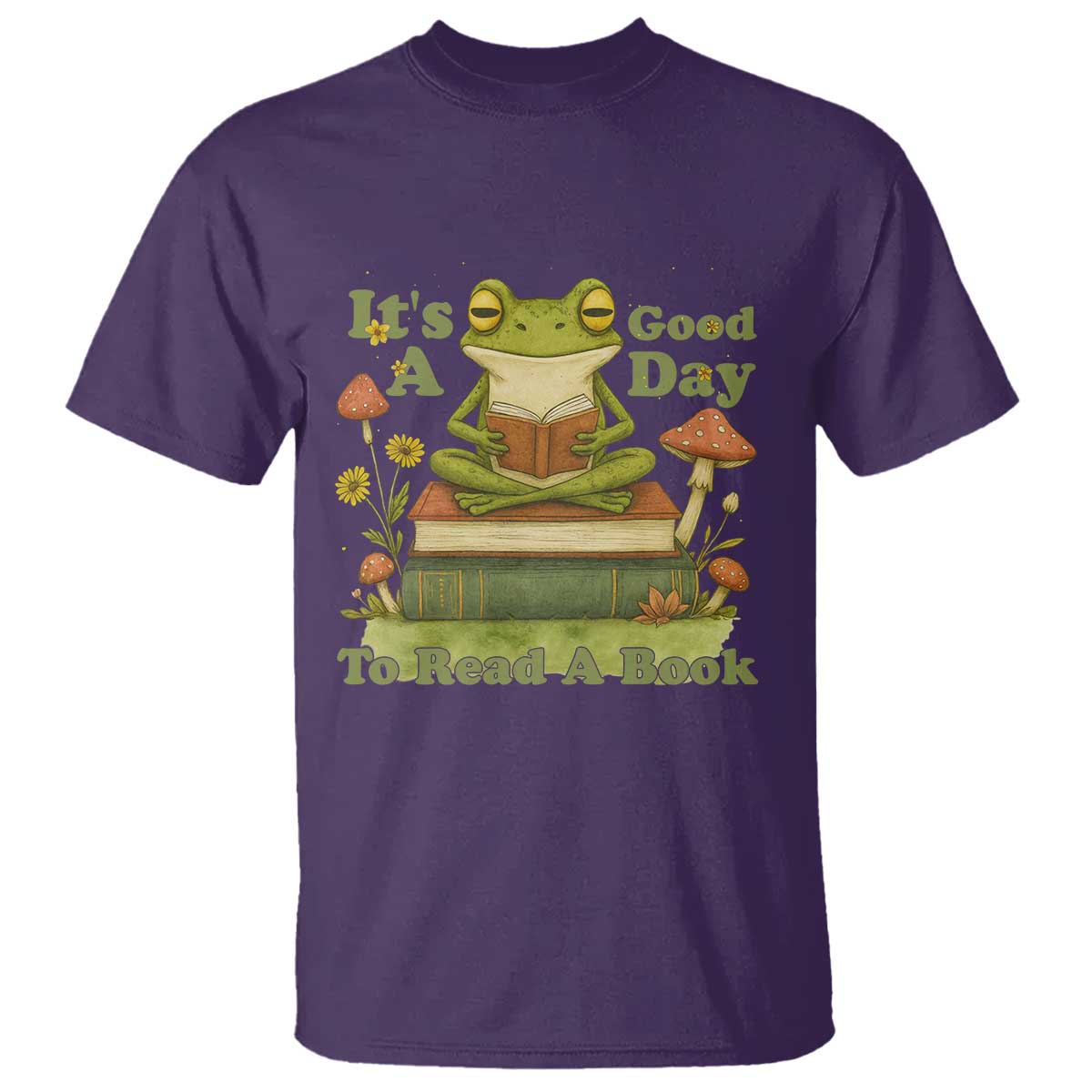 It Is A Good Day To Read A Book T Shirt Funny Frog Reading - Wonder Print Shop