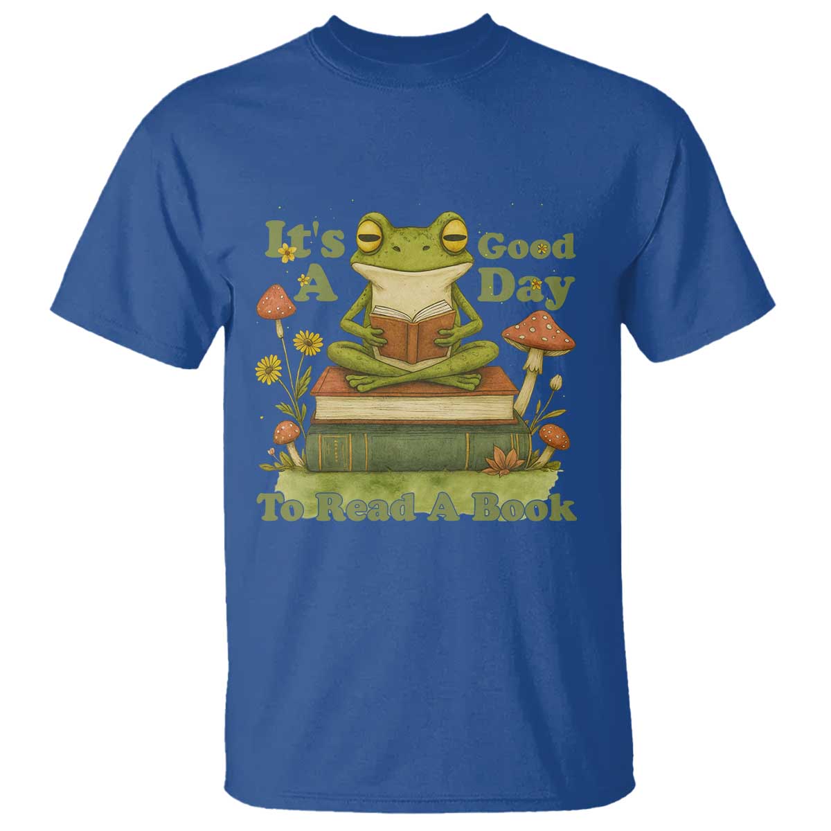It Is A Good Day To Read A Book T Shirt Funny Frog Reading - Wonder Print Shop