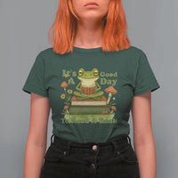 It Is A Good Day To Read A Book T Shirt For Women Funny Frog Reading - Wonder Print Shop
