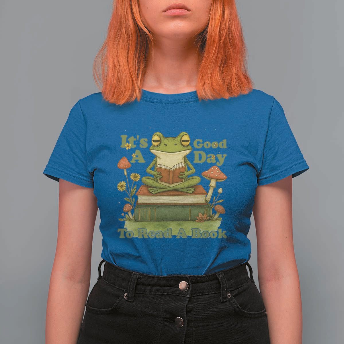 It Is A Good Day To Read A Book T Shirt For Women Funny Frog Reading - Wonder Print Shop