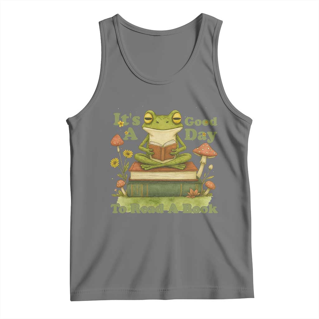 It Is A Good Day To Read A Book Tank Top Funny Frog Reading - Wonder Print Shop